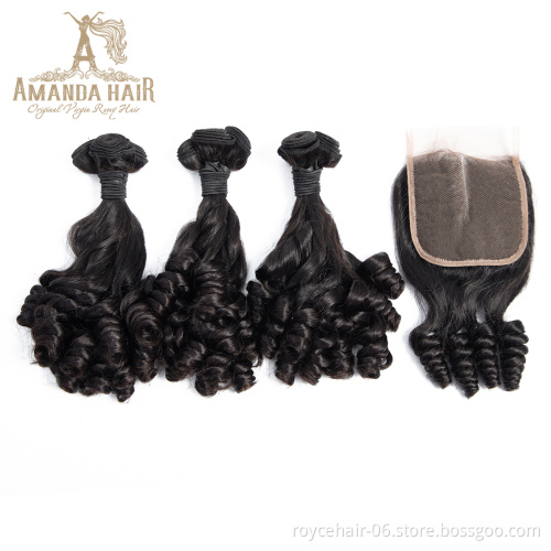 Amanda 7A  8A 9A 10A 11A Double Drawn Virgin Fumi Brazilian Human hair extensions Loose wave